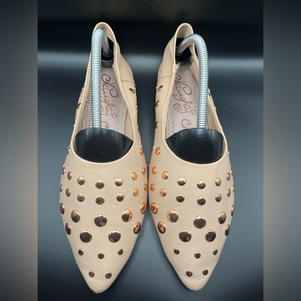 Naughty Monkey Beige Studded Flats